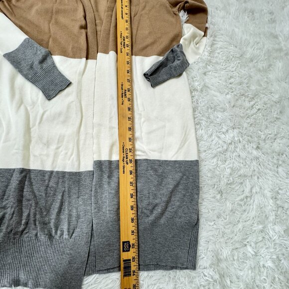 NWOT Amazon Colorblock Open Front Long Cardigan Size XS - Picture 6 of 9